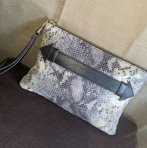 Aimee Kestenberg snake embossed leather clutch bag